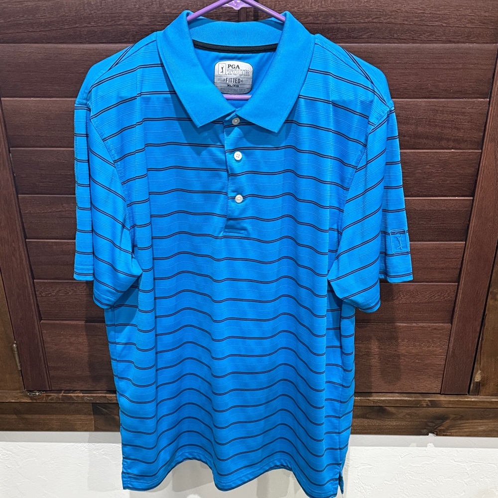 PGA Tour Men's Vibrant Blue Polo Shirt